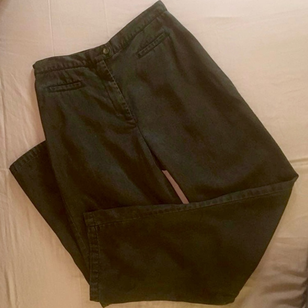 J. Jill Tencel Black Straight Leg Pants Sz Small Trousers Pockets Lyocell